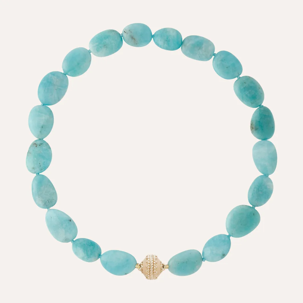 Helen Amazonite Flat Tumbled Necklace