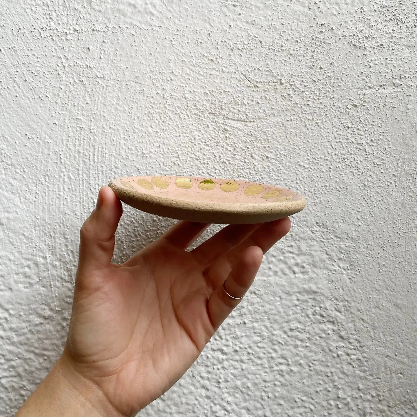 Jewelry Dish - Speckled Peach + Gold Dot