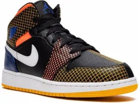 Jordan Kids Air Jordan 1 Mid MMD Multi-Color sneakers Black