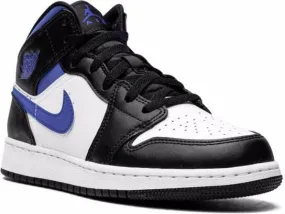 Jordan Kids Air Jordan 1 Mid Racer Blue Black White sneakers