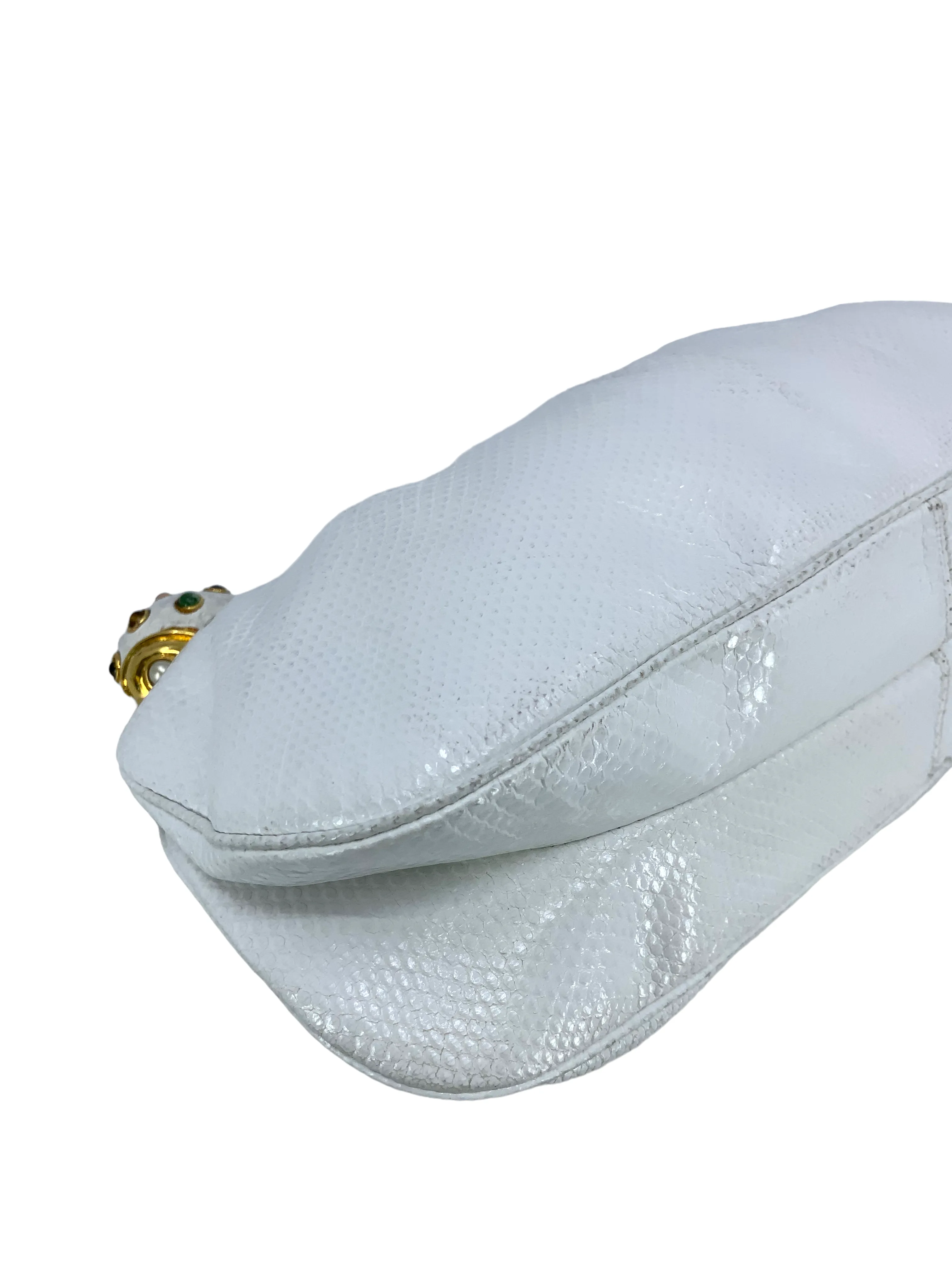 Judith Leiber Lizard Jeweled Snail Clasp Evening Bag Clutch