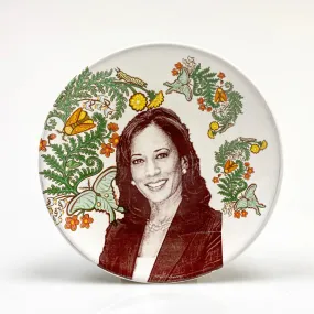 Kamala Harris Floral Dinner Plate