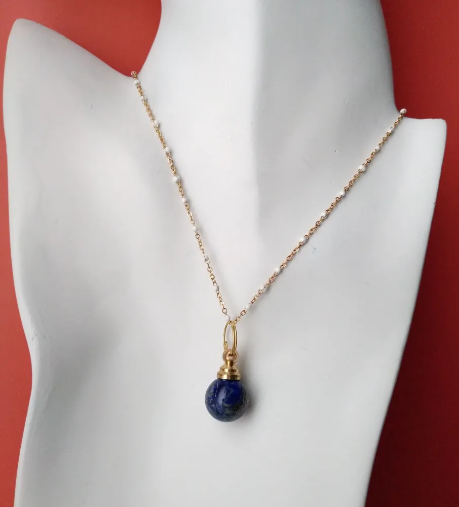 Lapis Lazuli Essential Oil Round Bottle Pendant