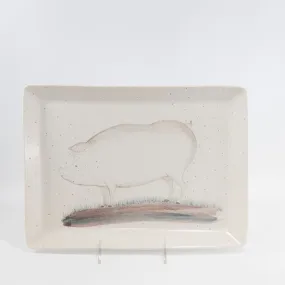 Large Rectangular Platter with Pig