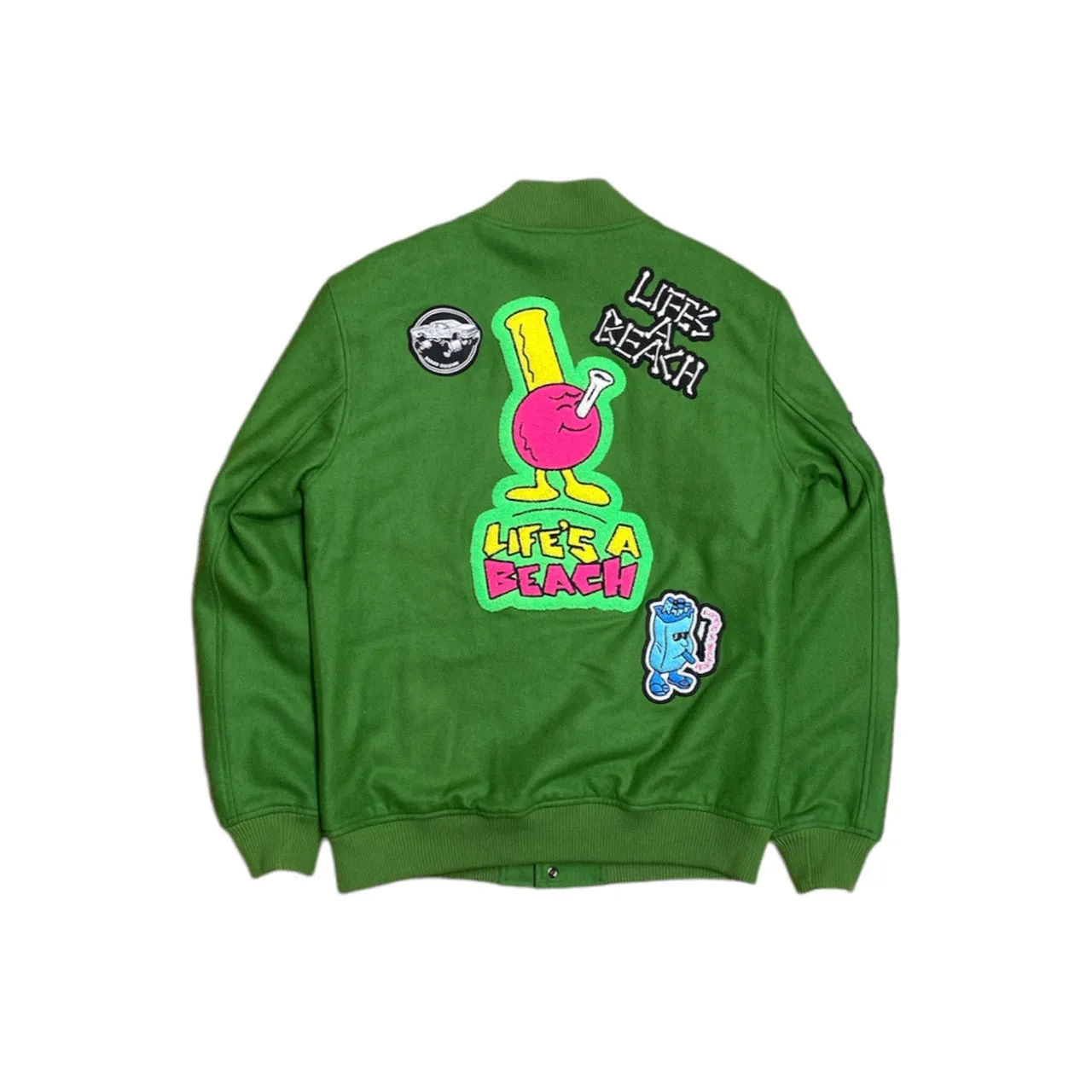 Lifes A Beach Patch Varsity Jacket