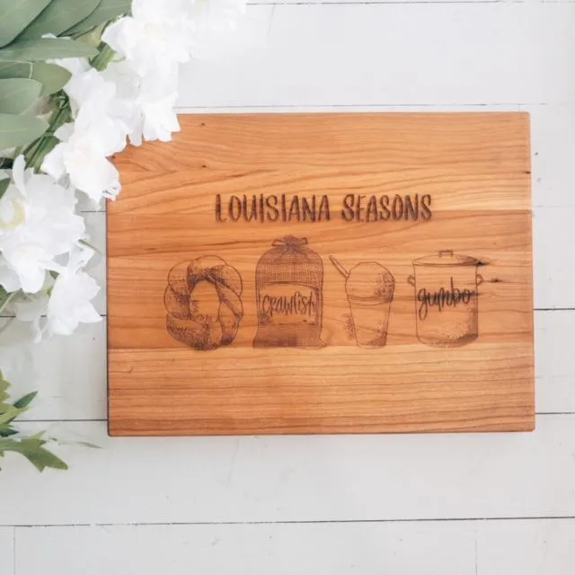 Louisiana Seasons {snoball} Cutting Board