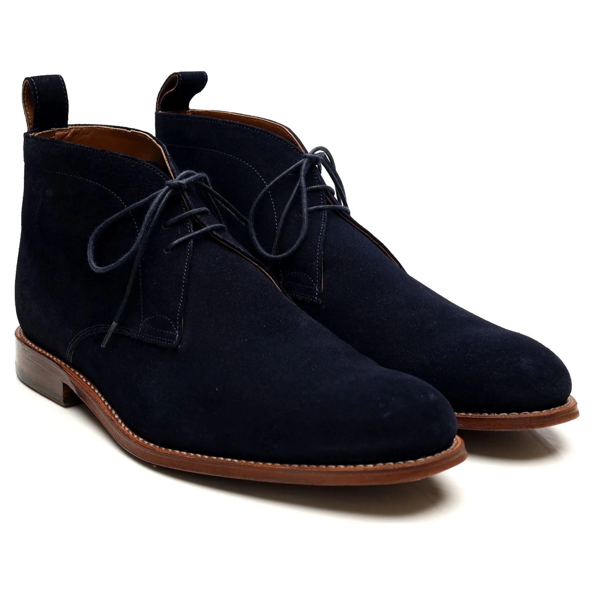 'Marcus' Navy Blue Suede Chukka Boots UK 10 F