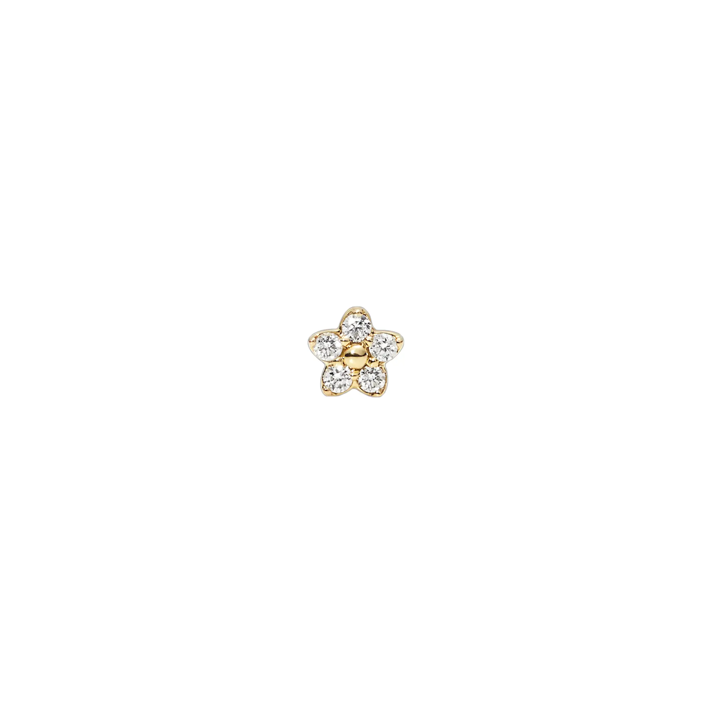 MBF Daisy 3 Stud or Labret, 14k Yellow Gold