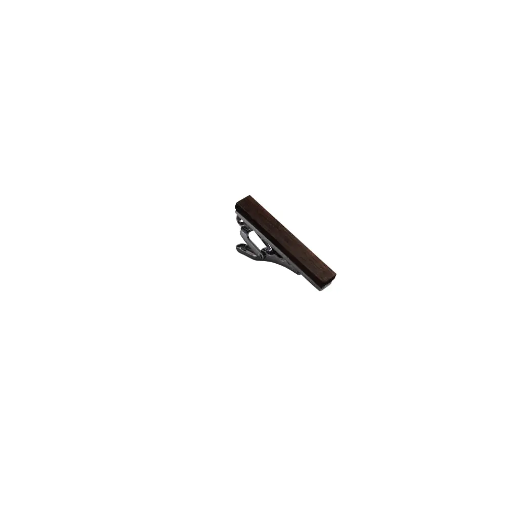 Mens Brown Wooden Tie Clip Clasp