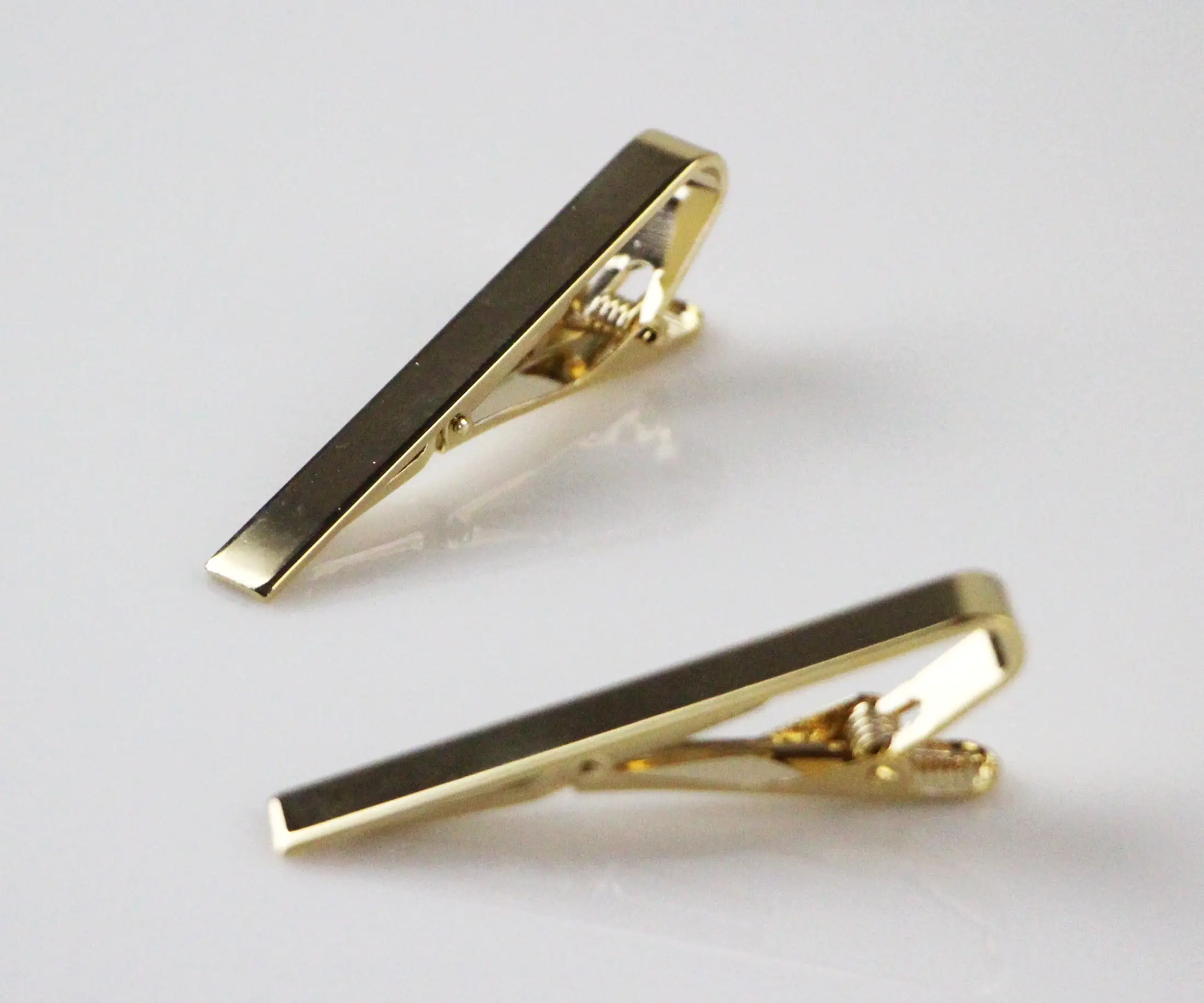 Mens Gold Elegant Plain Tie Clip Clasp