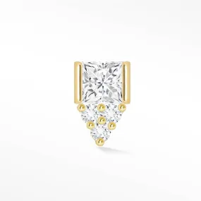 Moissanite Flat Back Earring 14k Yellow