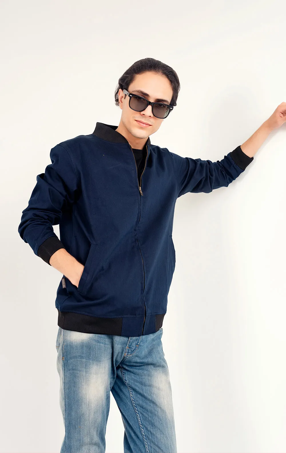 Navy Blue Winter Jacket (stretchable)