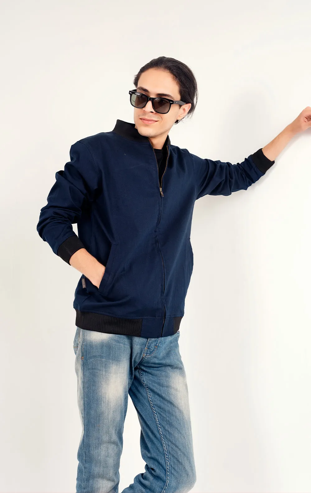 Navy Blue Winter Jacket (stretchable)