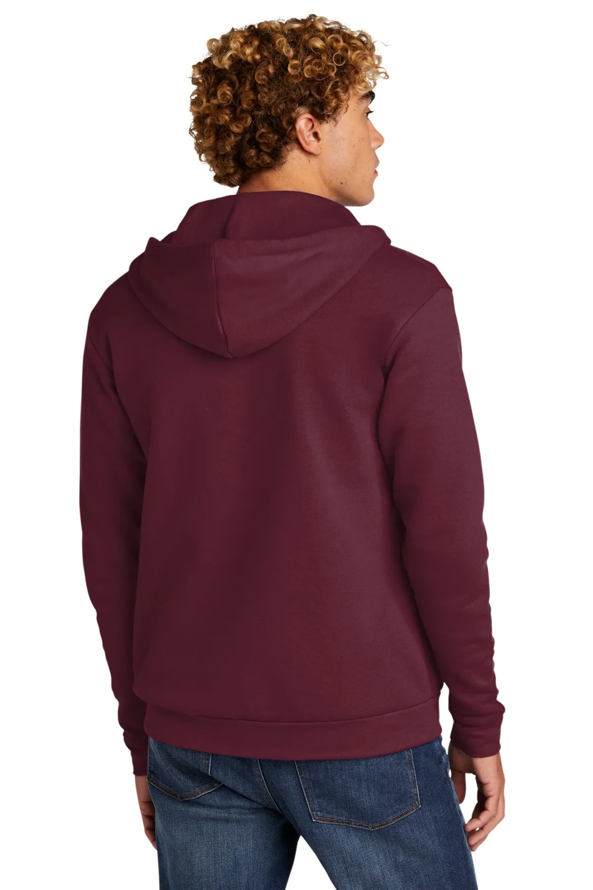 Next Level Unisex Beach Fleece Custom Zip Hoodies, Maroon