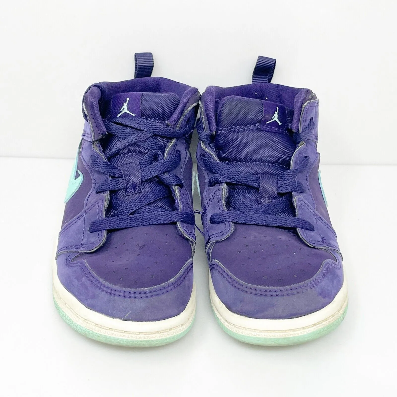 Nike Boys Air Jordan 1 Mid 644507-501 Blue Basketball Shoes Sneakers Size 9C