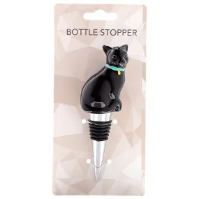 Novelty Ceramic Bottle Stopper - Black Cat BOT126