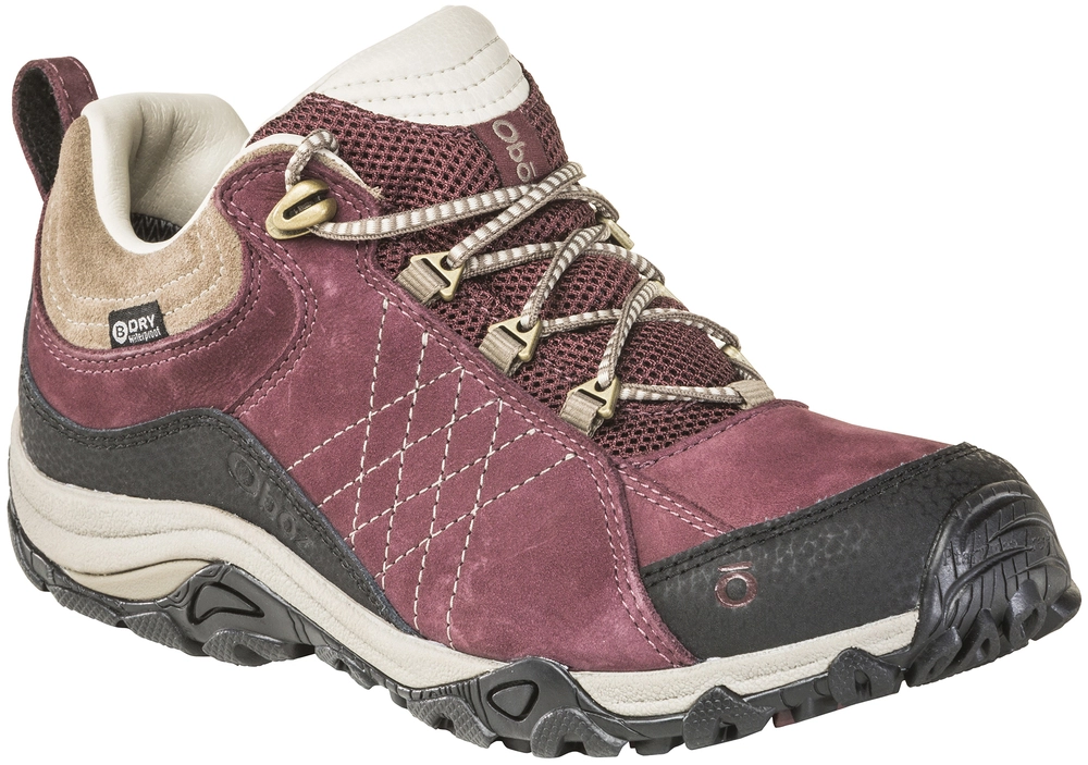 Oboz Womens Sapphire Low Waterproof Hiking Shoes- Boysenberry