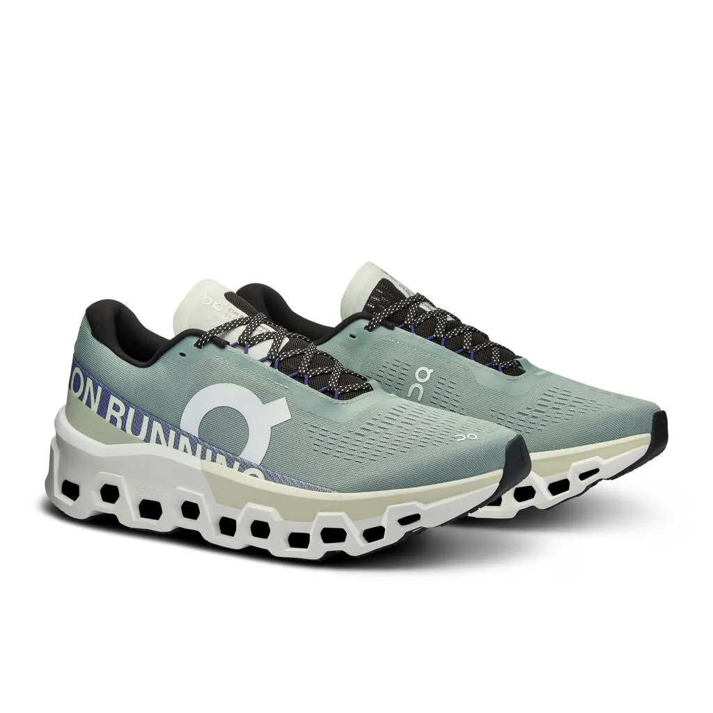 On Men's Cloudmonster 2 Running Shoes Mineral / Aloe