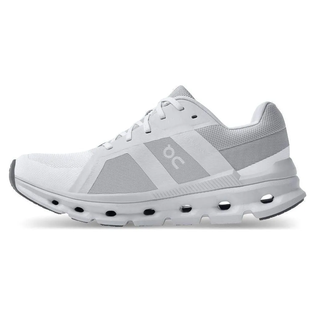 On Running Women's Cloudrunner Wide Running Shoe in White Frost