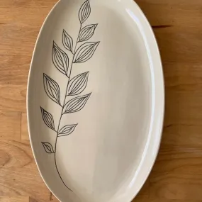 Oval Platter with Elm Branch