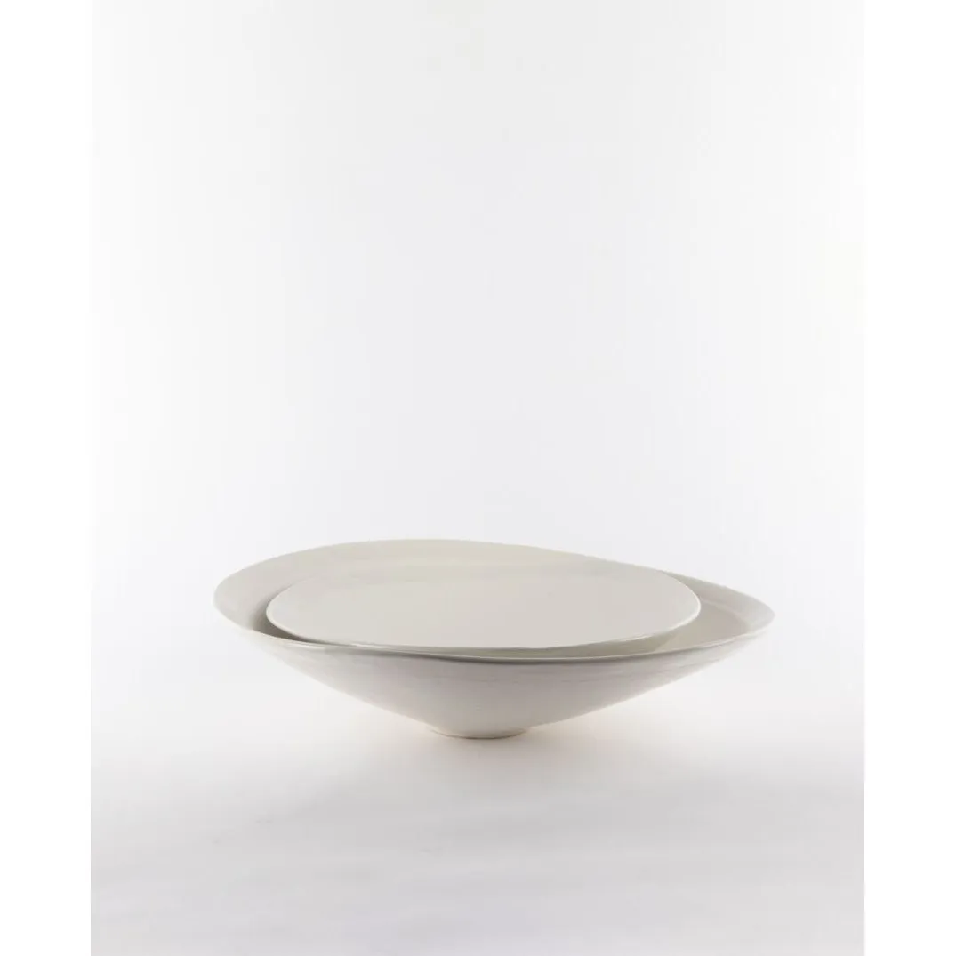 Papaya- Lotus Curved Platter White Large