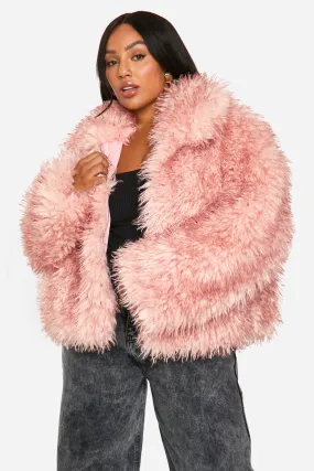 Plus Shaggy Faux Fur Coat