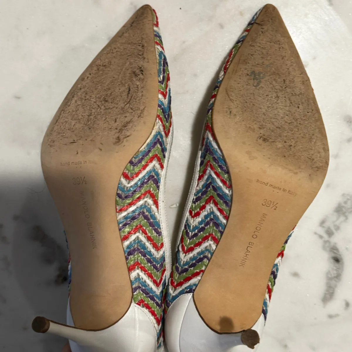 Pointed High Heels - Rainbow/White