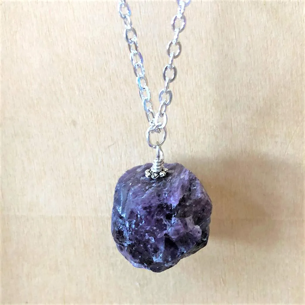 Raw Amethyst Stone Layered Necklace