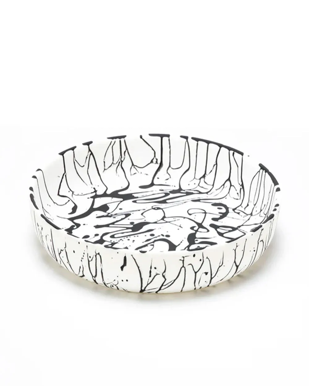 Round Platter in White and Black