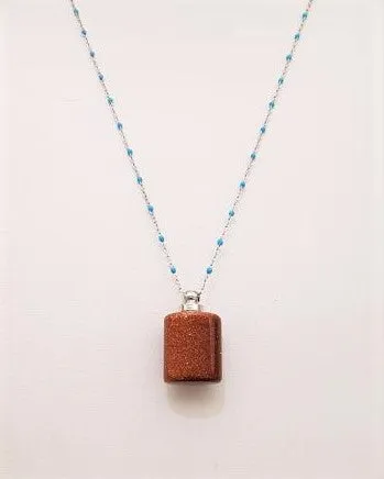 Sandstone Square Essential Oil Bottle Pendant