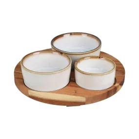 Set of 3 Bowls on Serving Dish