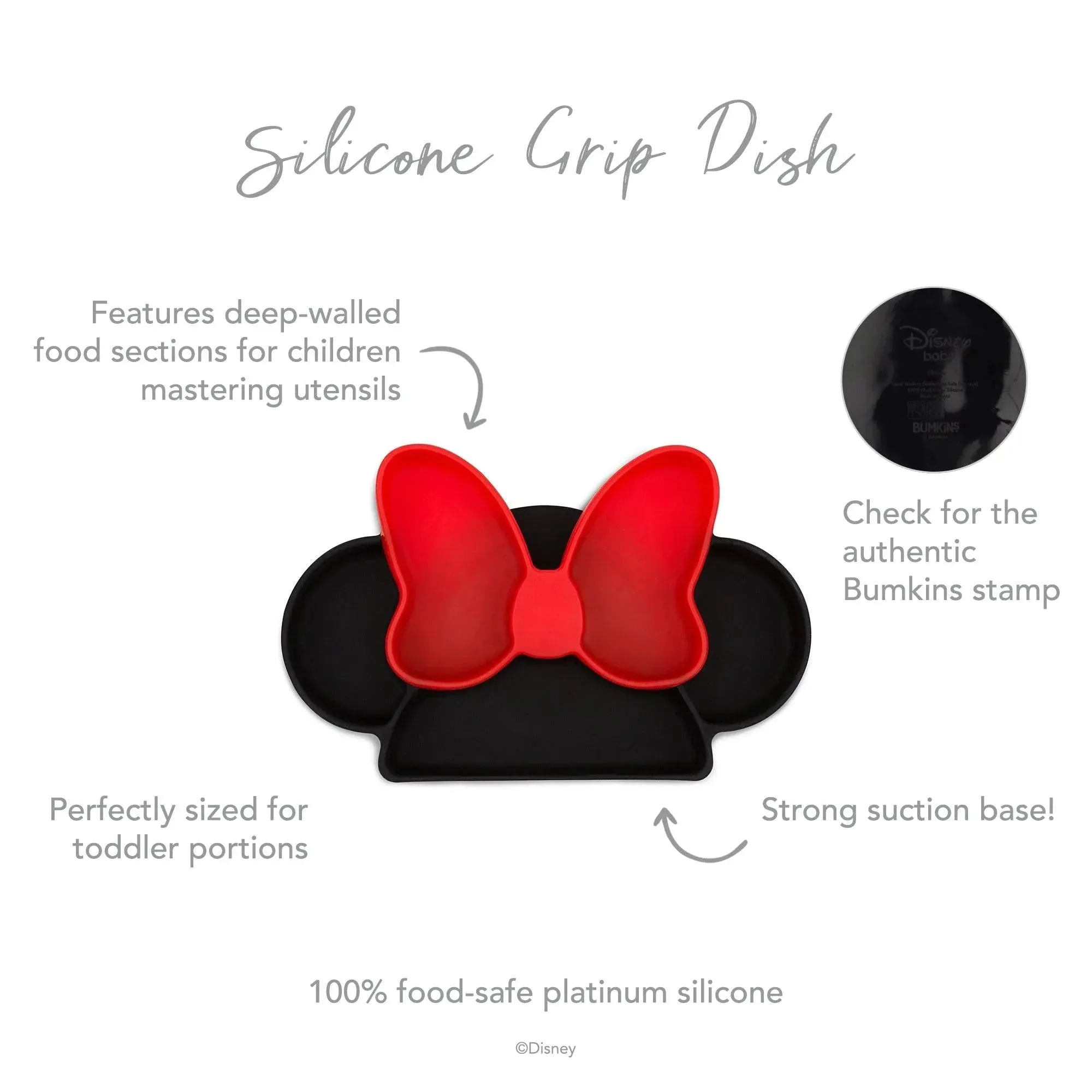 Silicone Grip Dish: Minnie Mouse