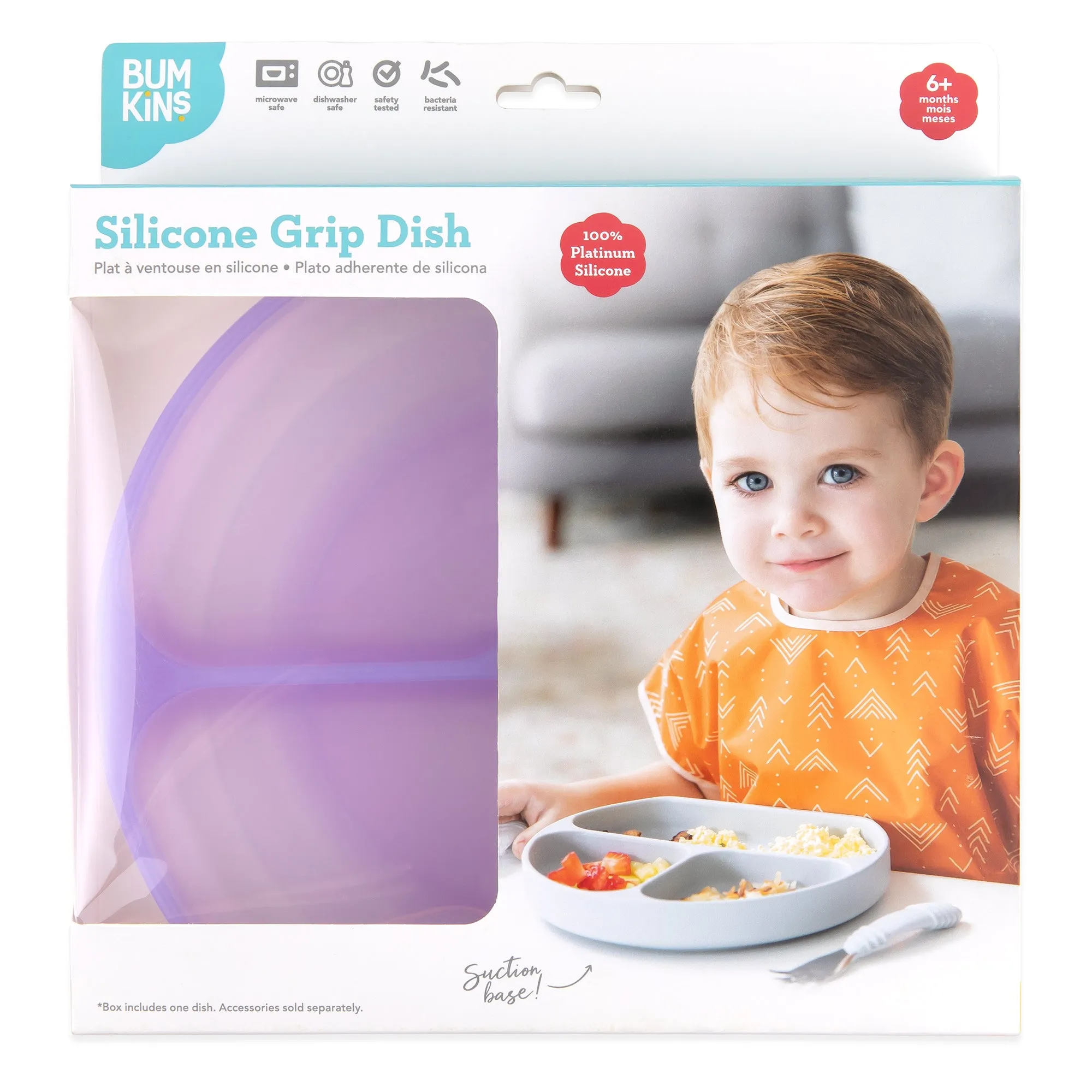 Silicone Grip Dish: Purple Jelly