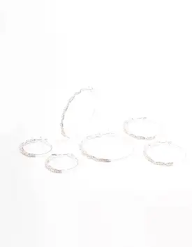 Silver Twisted Hoop Earring 3-Pack