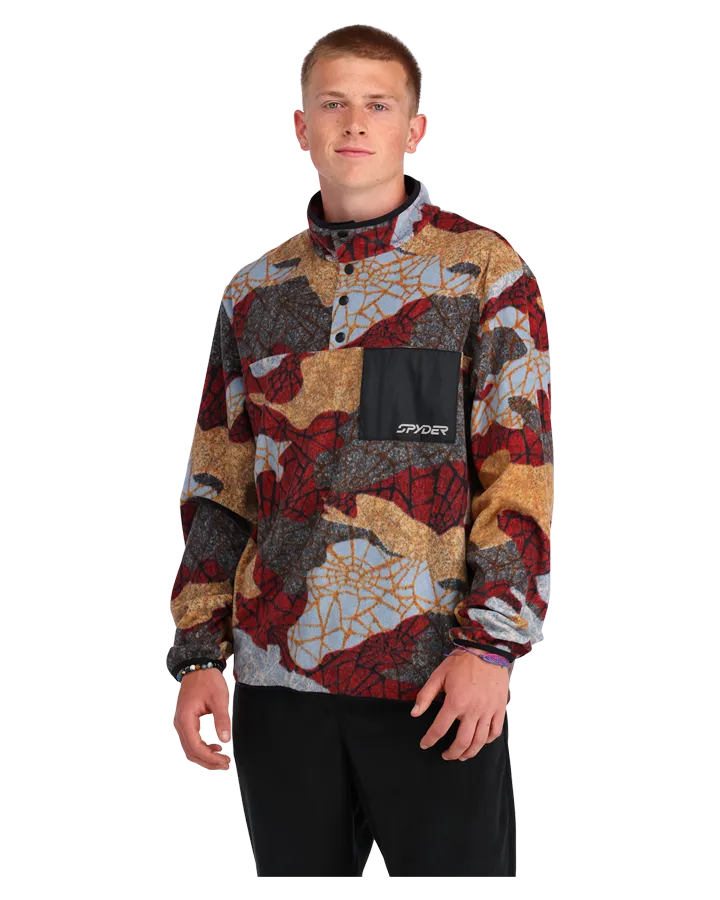 Spyder Unisex Snap Lounge Pullover Red Multi 2023 | Hoodies/Pullovers Mens | Snow Skiers Warehouse