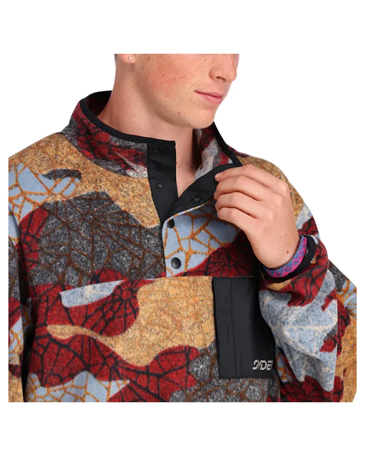 Spyder Unisex Snap Lounge Pullover Red Multi 2023 | Hoodies/Pullovers Mens | Snow Skiers Warehouse