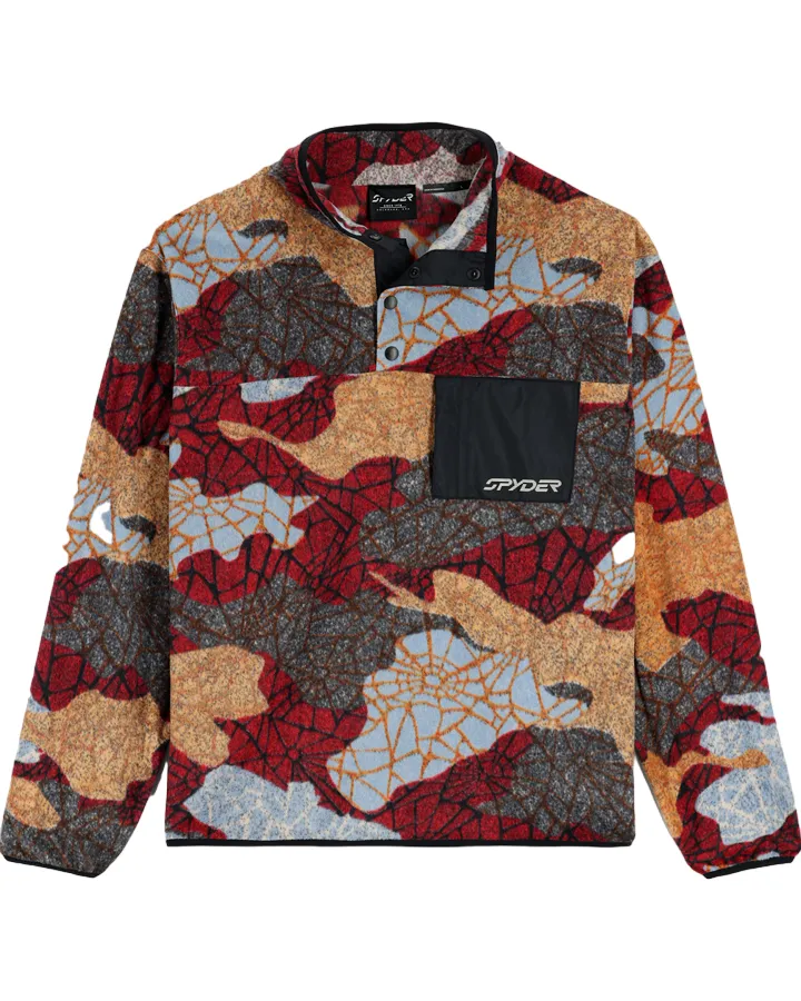 Spyder Unisex Snap Lounge Pullover Red Multi 2023 | Hoodies/Pullovers Mens | Snow Skiers Warehouse