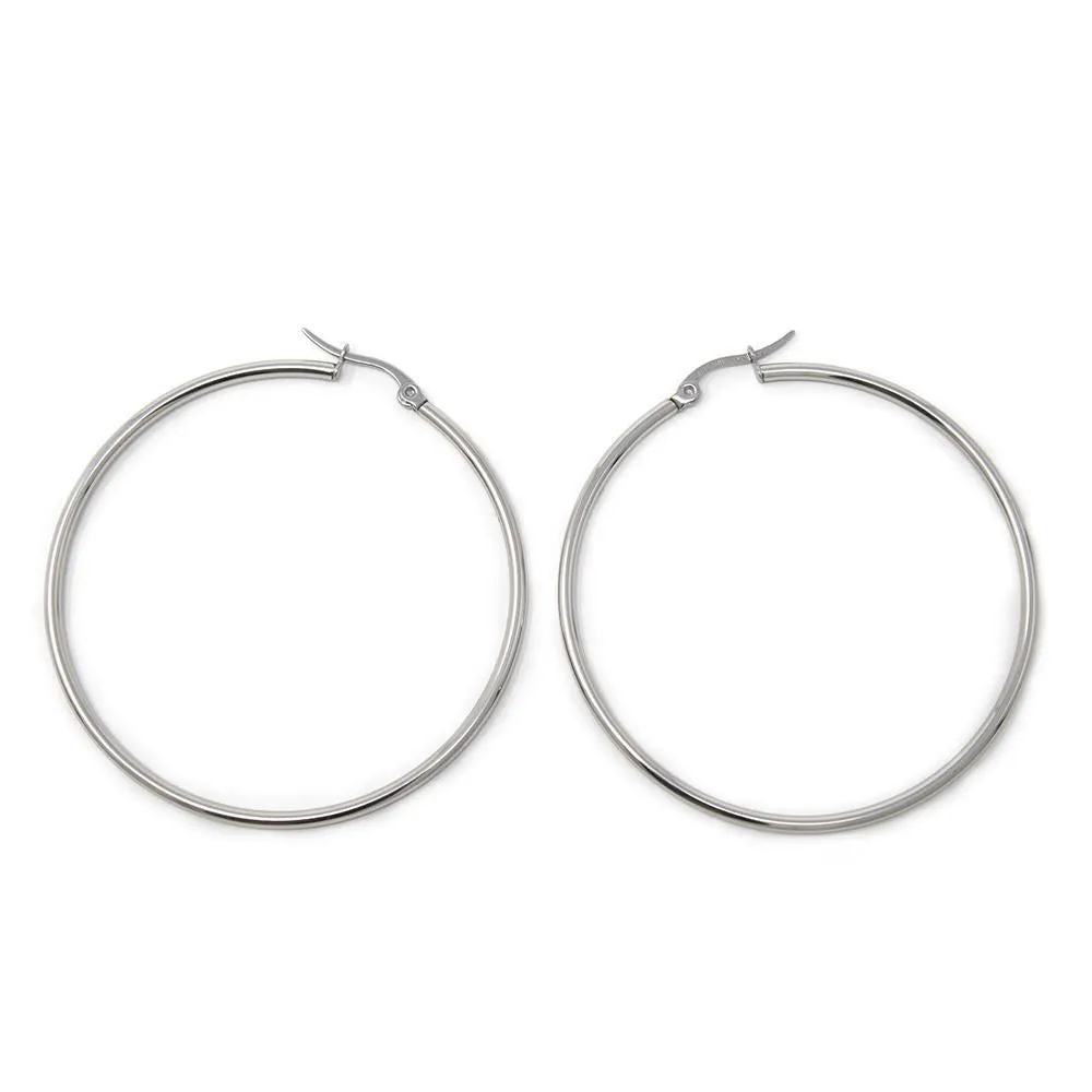 Stainless Steel 50MM Hoop Earrings