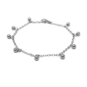 Stainless Steel Ball Charm Anklet