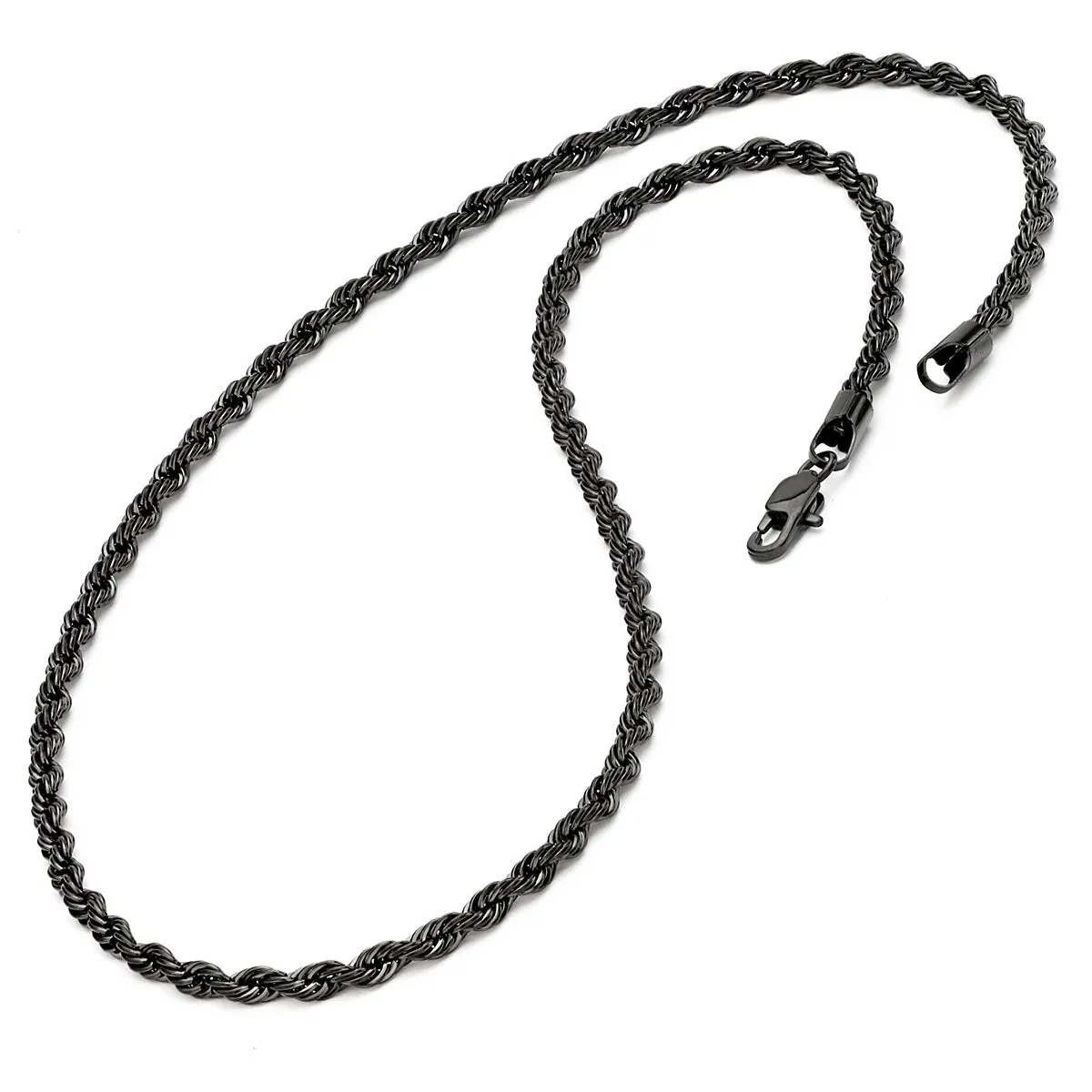 Stainless steel black rope chain