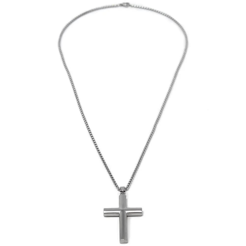 Stainless Steel Cross Pendant in Chain