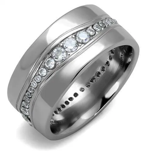 Stainless Steel Cubic Zirconia Band