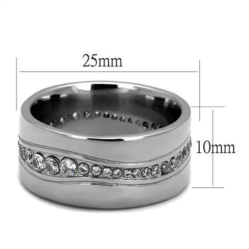 Stainless Steel Cubic Zirconia Band