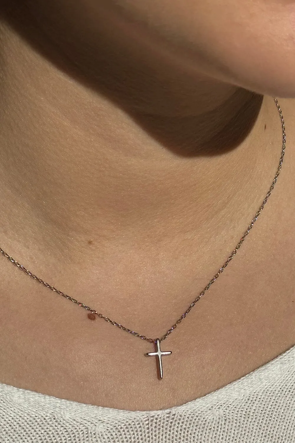 Stainless Steel Mini Cross Necklace