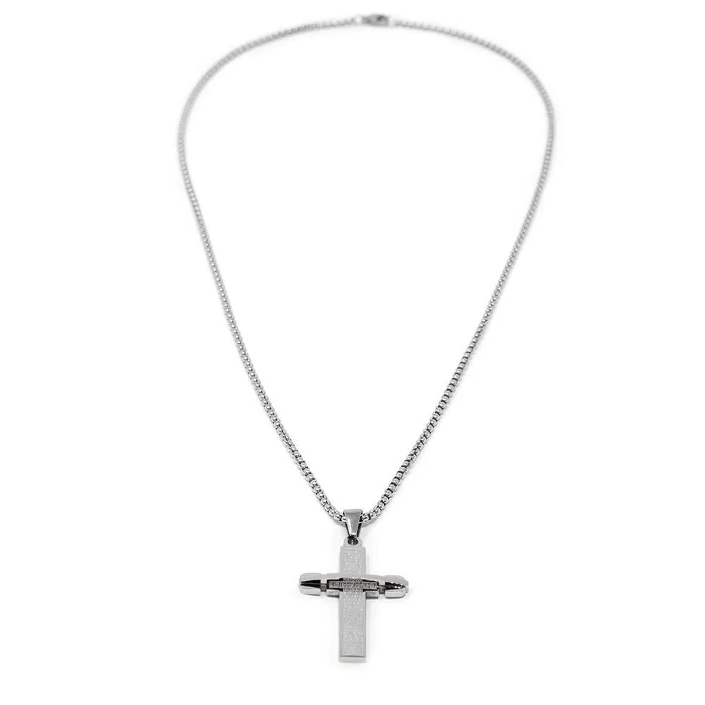 Stainless Steel Prayer Cross Pendant