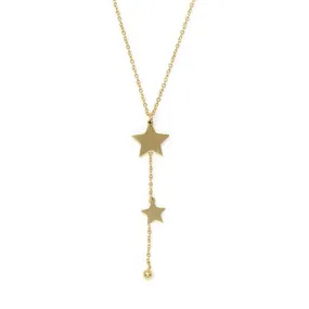 Stainless Steel Stars Pendant Necklace Gold Plated