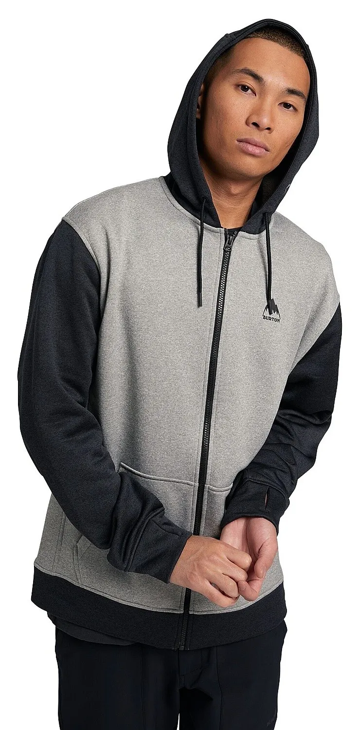 sweatshirt Burton Oak Zip - Gray Heather/True Black - men´s