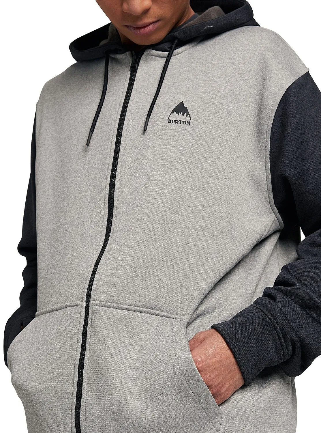 sweatshirt Burton Oak Zip - Gray Heather/True Black - men´s