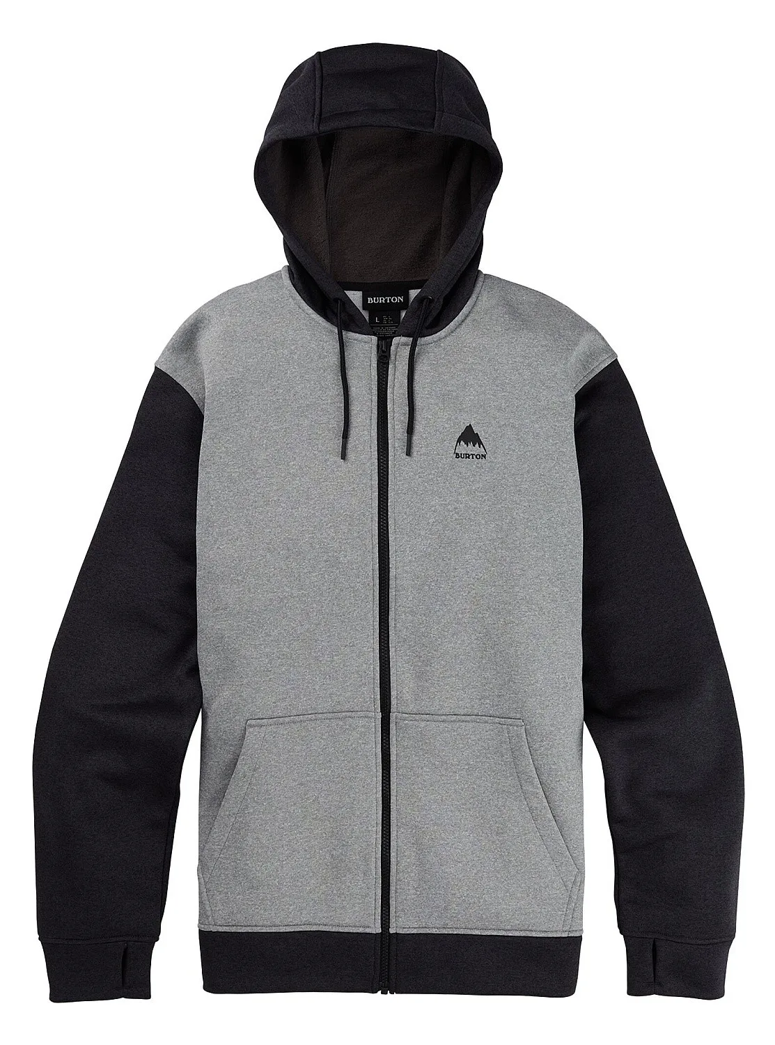 sweatshirt Burton Oak Zip - Gray Heather/True Black - men´s