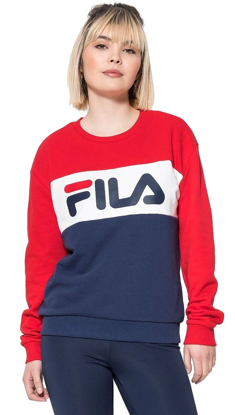 sweatshirt Fila Leah Crew - Black Iris/True Red/Bright White - women´s